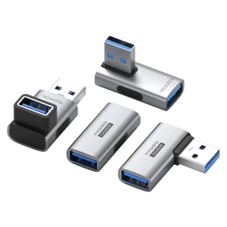 Hagibis USB 3.2 อะแดปเตอร์ 90 องศามุมขวา USB ขั้วต่อชายกับหญิง OTG อะแดปเตอร์สายเคเบิล Extender สําหรับแล็ปท็อป Charger PC