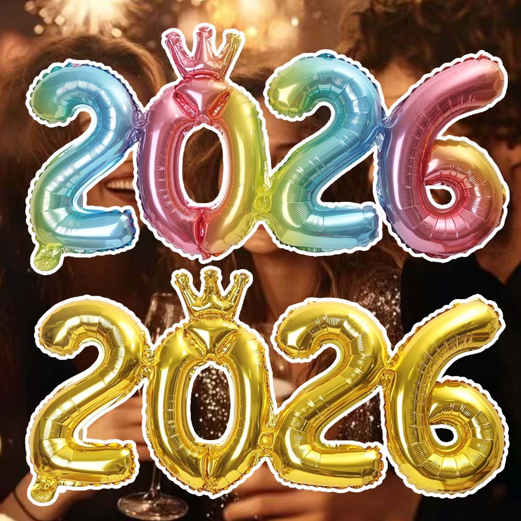 2026จํานวนมงกุฎลูกโป่งฟอยล์สําหรับ2026ปีใหม่อีฟพรรคอุปกรณ์ตกแต่ง n ความโลภ คริสต์มาส2025ภาพอุปกรณ์ประกอบฉากของขวัญ