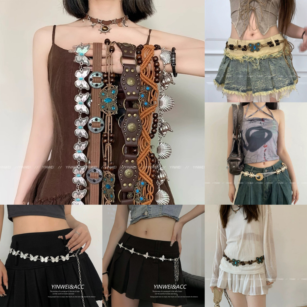 High-End กางเกงยีนส์อุปกรณ์เสริม Bohemian โลหะเอว Chain