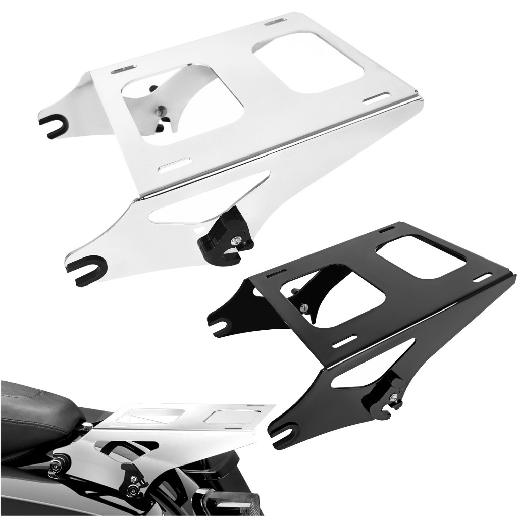 Chrome ชั้นวางสัมภาระด้านหลังสําหรับ 09-25 Harley Davidson Touring Road King Street Glide Ultra Electra glide ที่ถอดออกได้ Two-up Tour Pak pack ติดตั้งกระเป๋าเดินทาง Rack