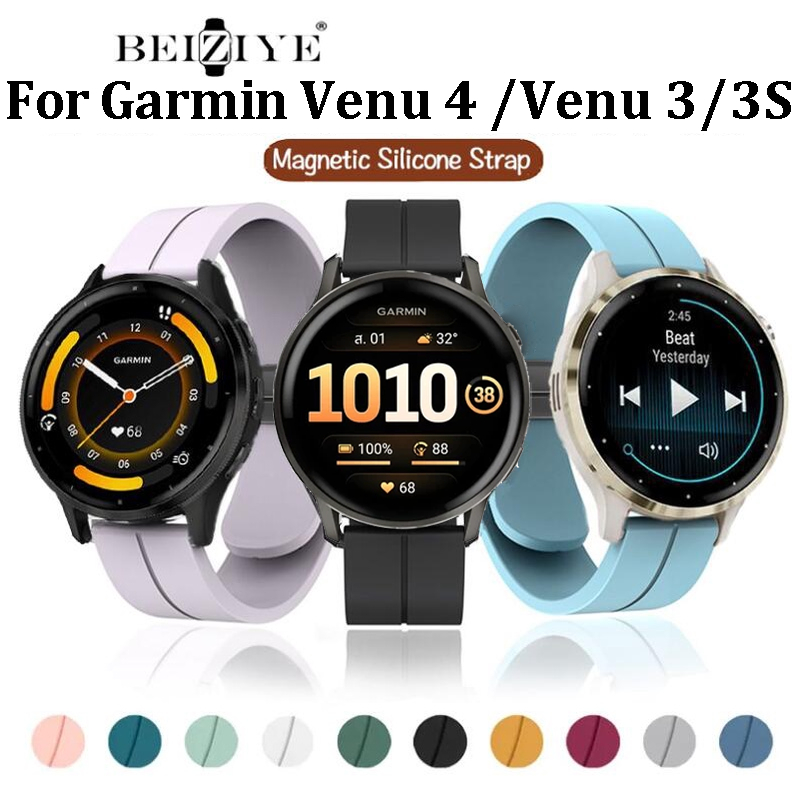 สายรัดหัวเข็มขัดแม่เหล็กสําหรับ Garmin Venu 4 45 มม.41 มม.สายนาฬิกาอัจฉริยะสําหรับ Garmin Venu 3s สายรัดข้อมือกีฬาสร้อยข้อมือซิลิโคน Watchband