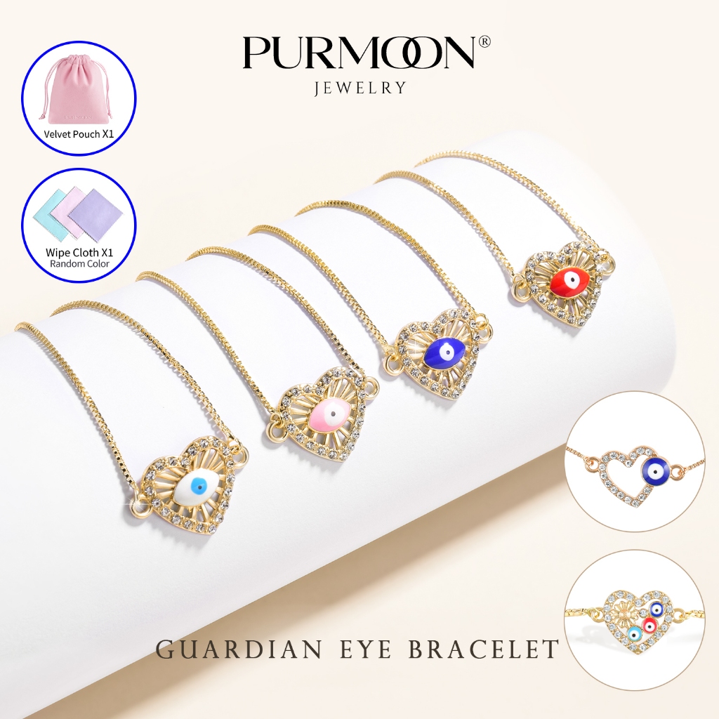 สร้อยข้อมือ Purmoon - เสน่ห์อ่อนปรับขนาดได้ เครื่องประดับสำหรับทุกเพศ มอบพลังงานบวก | ออกแบบด้วยหัวใจและวงกลม CJ47 C160
