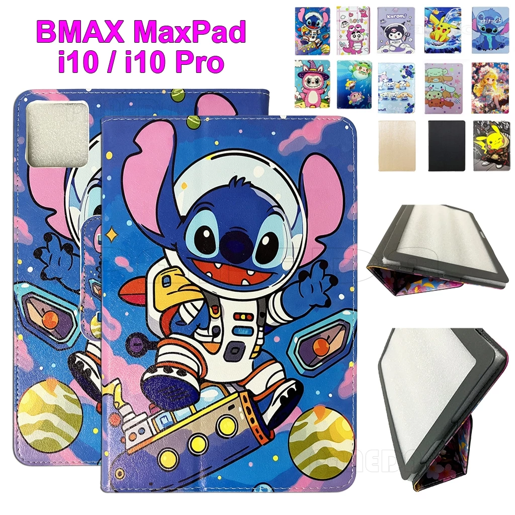 สําหรับ BMAX MaxPad I10 10.1" 2023 tablet PC i10 Pro 10.1 inch กรณีสากลแฟชั่นทาสีรูปแบบการ์ตูนน่ารักพลิกยืนปกหนังเต็มปลอกป้องก