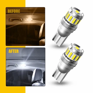 AUXITO 2PC หลอดไฟแคนบัส LED W5W T10 1PC 3030SMD 12PC 4014SMD สําหรับติดตกแต่งภายในรถยนต์