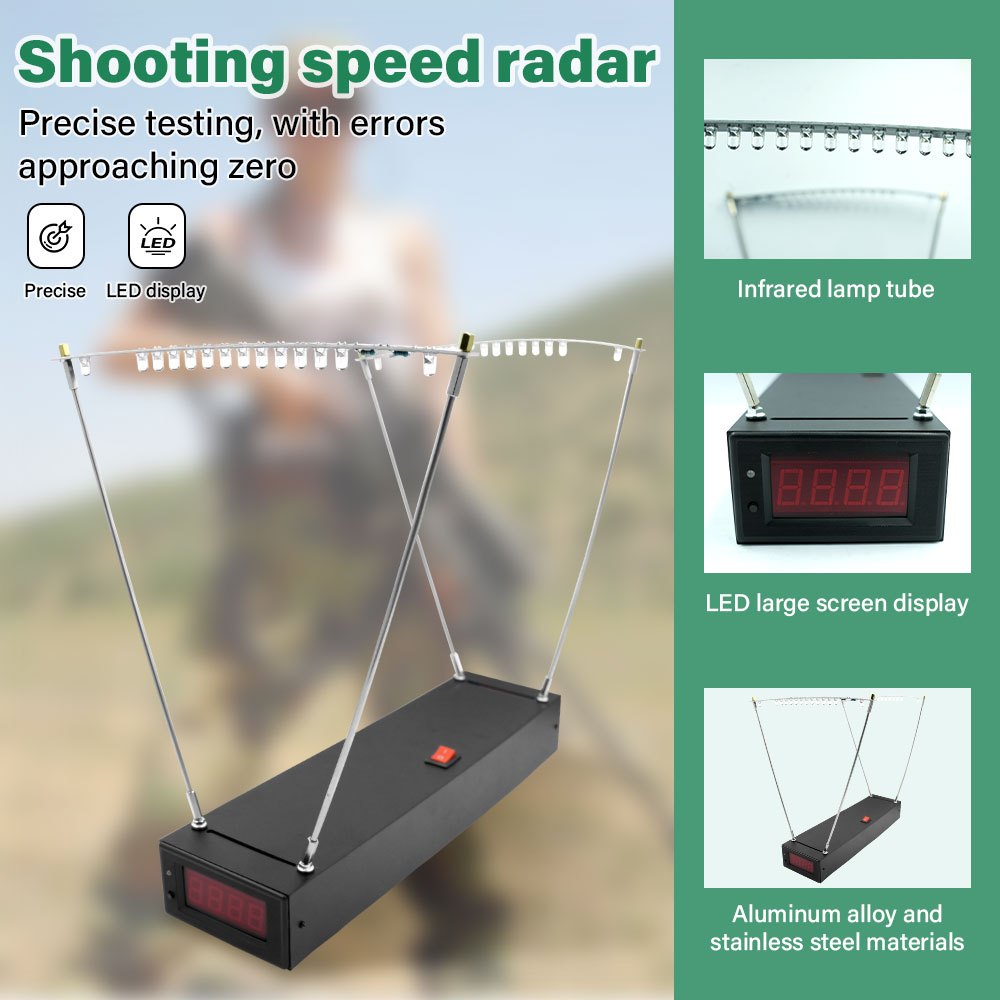 ยิงเครื่องวัดความเร็วโครโนกราฟ Velocimetry Slingshot Bullet เครื่องมือวัดความเร็วความเร็วใหม่ 30-9999 FPS เครื่องวัดความเร็ว