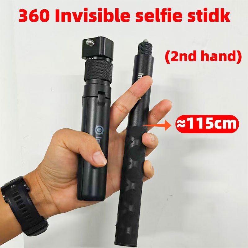 ไม้เซลฟี่ 360 องศาแบบมองไม่เห็นของแท้มือสอง ยาว 120 ซม. สำหรับกล้อง Insta360 X5,X4,X3,One X2 พร้อมขา