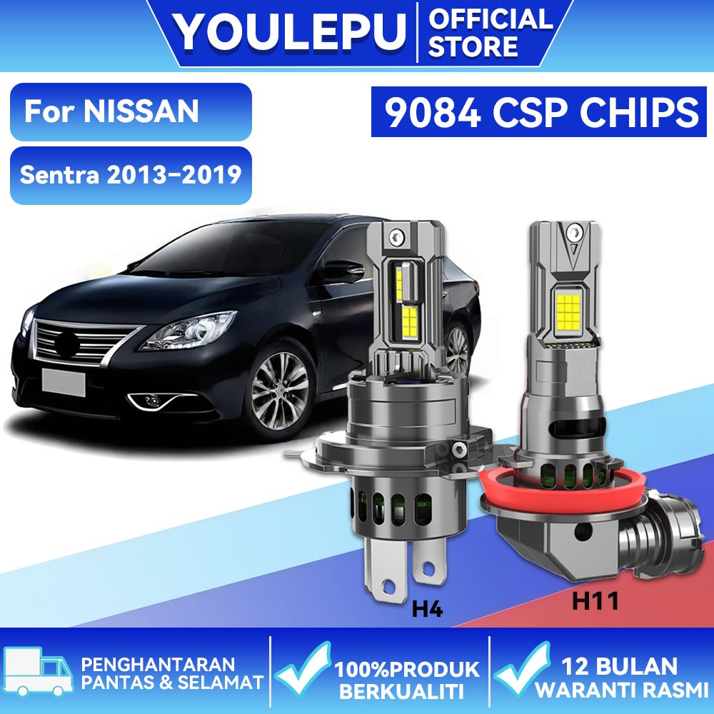 NISSAN Sentra 2013–2019 หลอดไฟหน้ารถยนต์ LED H8 H9 H11 ไฟหน้ารถหลอดไฟ 130W 25000LM ไฟหน้าไฟสูงต่ํา 6