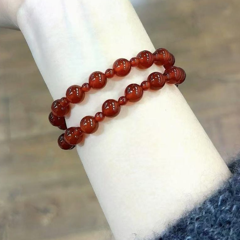 ((Xu Me Dazzling) Zhao Lusi สร้อยข้อมือลูกปัดนิลสไตล์เดียวกันสร้อยข้อมือ Niche หรูหราสร้อยข้อมือซ้อน