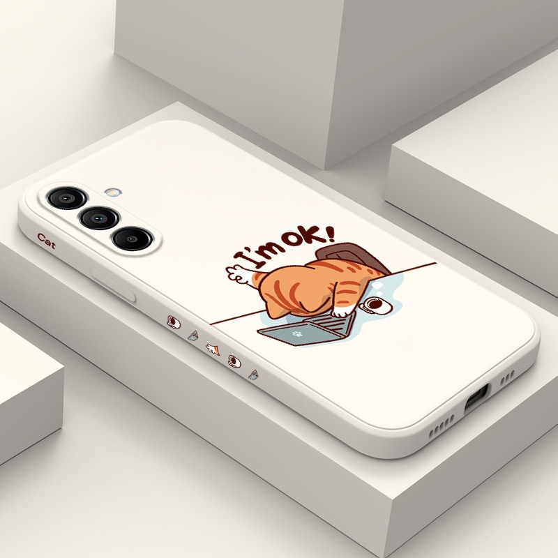 SAMSUNG ทํางานแมวเคสโทรศัพท์สําหรับSamsung Galaxy A17 A07 A56 A36 A26 A16 A06 A55 A35 A25 A15 A05 A05S 4G 5Gฝาครอบ
