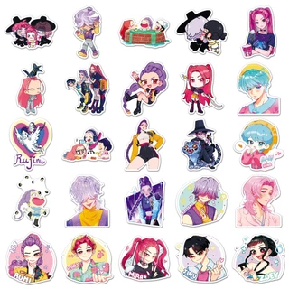 ตลก 50 ชิ้น K-Pop: Demon Hunters สติกเกอร์กันน้ําสําหรับ Tumbler แล็ปท็อปเคสโทรศัพท์รถสติกเกอร์ Graffiti Creative DIY