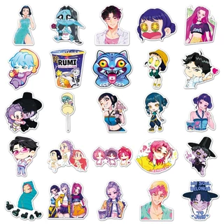 ตลก 50 ชิ้น K-Pop: Demon Hunters สติกเกอร์กันน้ําสําหรับ Tumbler แล็ปท็อปเคสโทรศัพท์รถสติกเกอร์ Graffiti Creative DIY