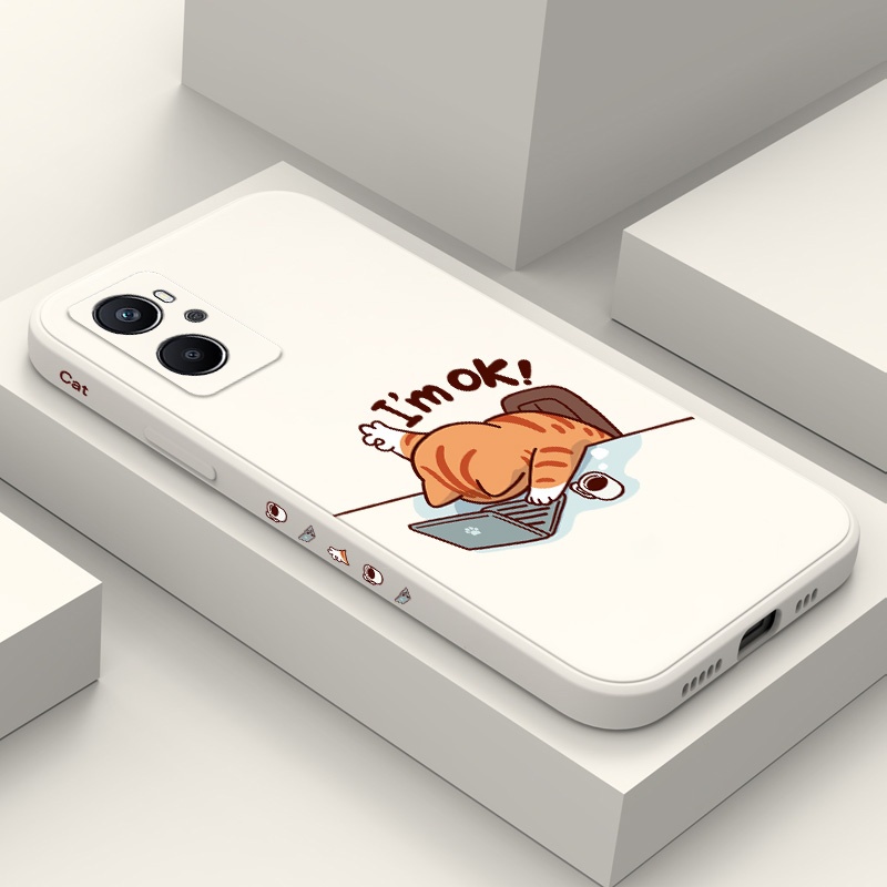 เคสโทรศัพท์สําหรับOppo A60 A98 A78 A38 A96 A76 A95 A94 A74 A92 4G 5Gทํางานแมว