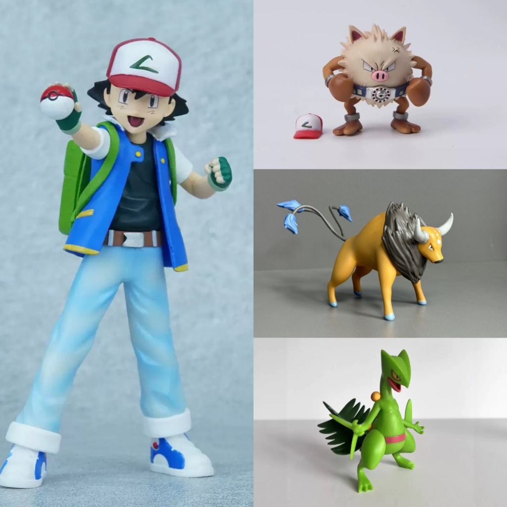 ฟิกเกอร์ pokemon ash Poliwrath Tauros Primeape Sceptile