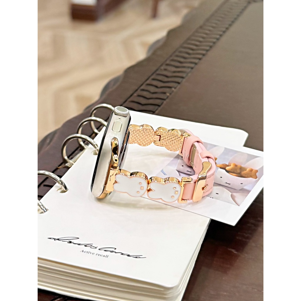 กระต่ายน่ารักสายหนังสําหรับ iwatch Series Ultra/11/10/9, 18/20/22 มม. สายนาฬิกาสากล, เหมาะสําหรับ xiaomi band 8/9Pro - รูปที่ 5