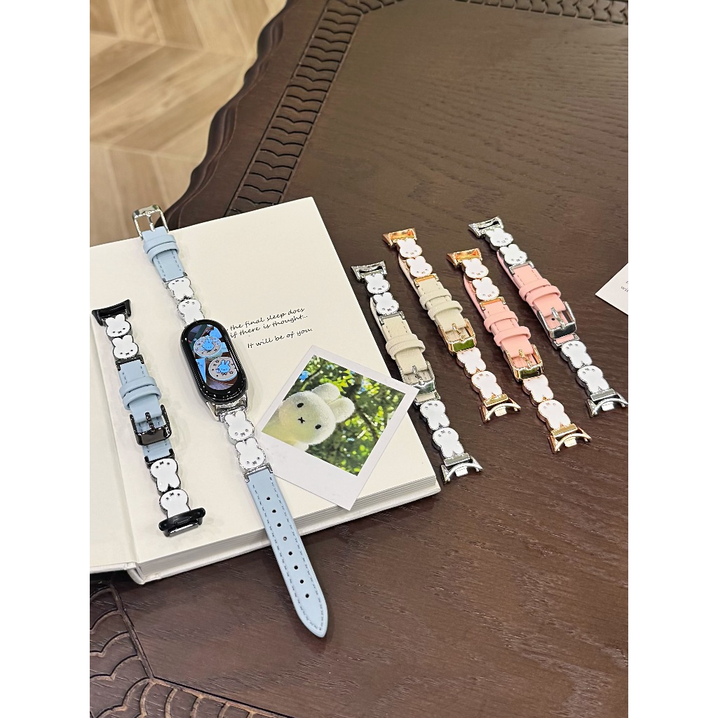 กระต่ายน่ารักสายหนังสําหรับ iwatch Series Ultra/11/10/9, 18/20/22 มม. สายนาฬิกาสากล, เหมาะสําหรับ xiaomi band 8/9Pro - รูปที่ 6