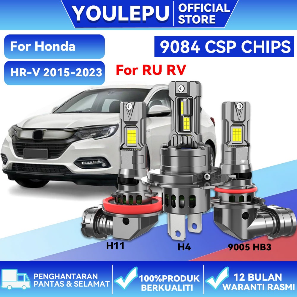 Honda HR-V 2015-2023 หลอดไฟหน้ารถยนต์ LED H4 H11 9005 9006 HB3 HB4 ไฟหน้ารถหลอดไฟ 130W 25000LM ไฟหน้