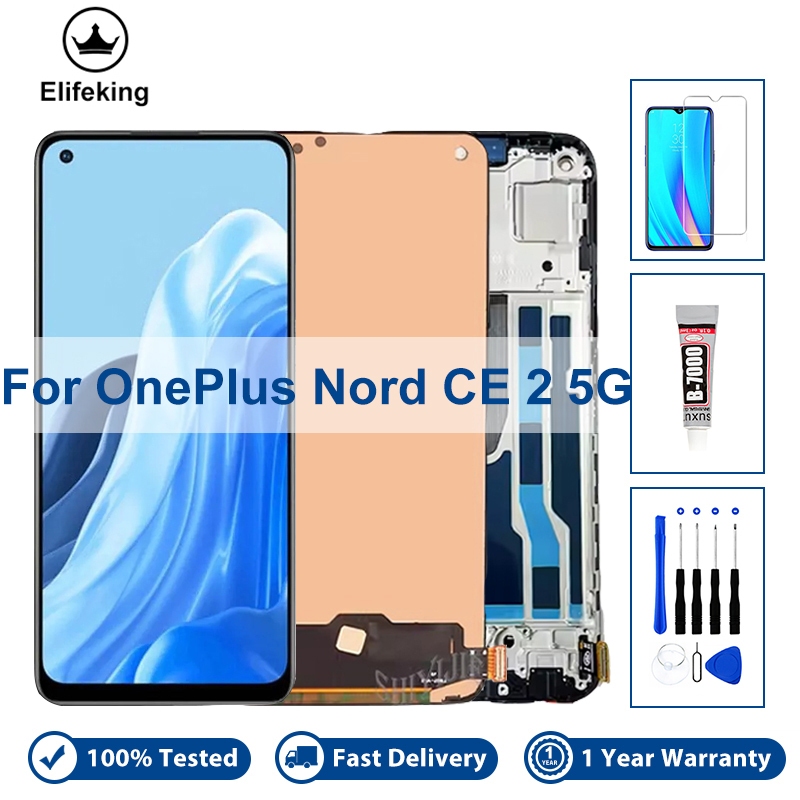 คุณภาพสูง LCD สําหรับ OnePlus Nord CE 2 5G IV2201 จอแสดงผล Touch Screen Digitizer กรอบอะไหล่ประกอบ 1