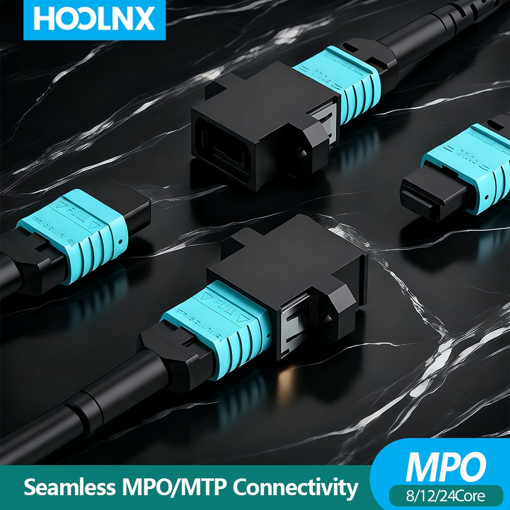 HOOLNX MTP/MPO Fiber Adapter Coupler, Single Mode & OM3/OM4 Multimode, 40G/100G QSFP28, การสูญเสียแท