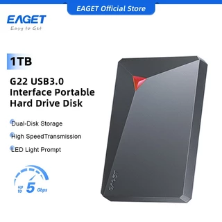EAGET G22 5Gbps ฮาร์ดไดรฟ์ภายนอกแบบพกพาความเร็วสูงสําหรับพีซีเดสก์ท็อปและแล็ปท็อปและโทรศัพท์ (500GB/640GB/1TB/2TB)