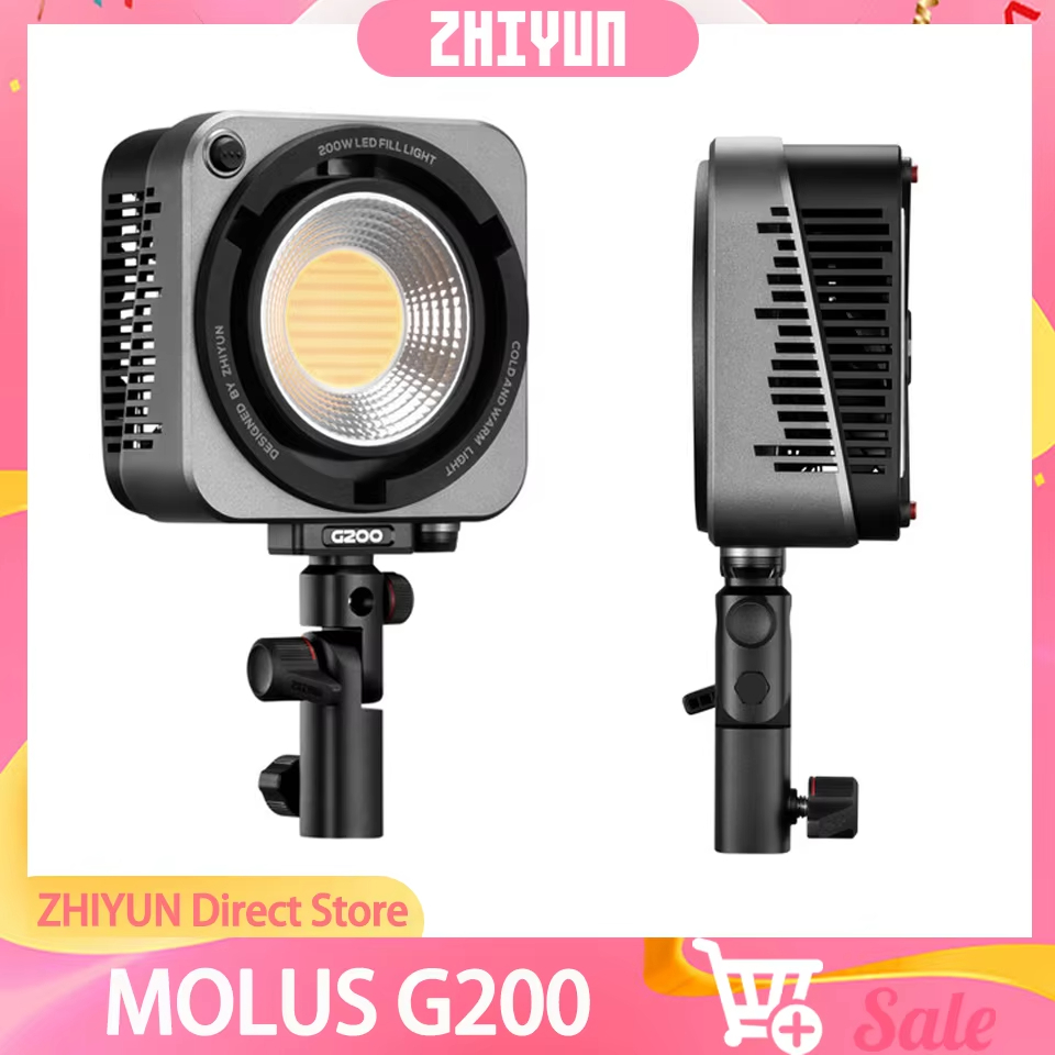 ZHIYUN MOLUS G200 200W ไฟวิดีโอ LED การถ่ายภาพแสงวิดีโอเติมแสงสําหรับสตูดิโอกลางแจ้งการถ่ายภาพสด