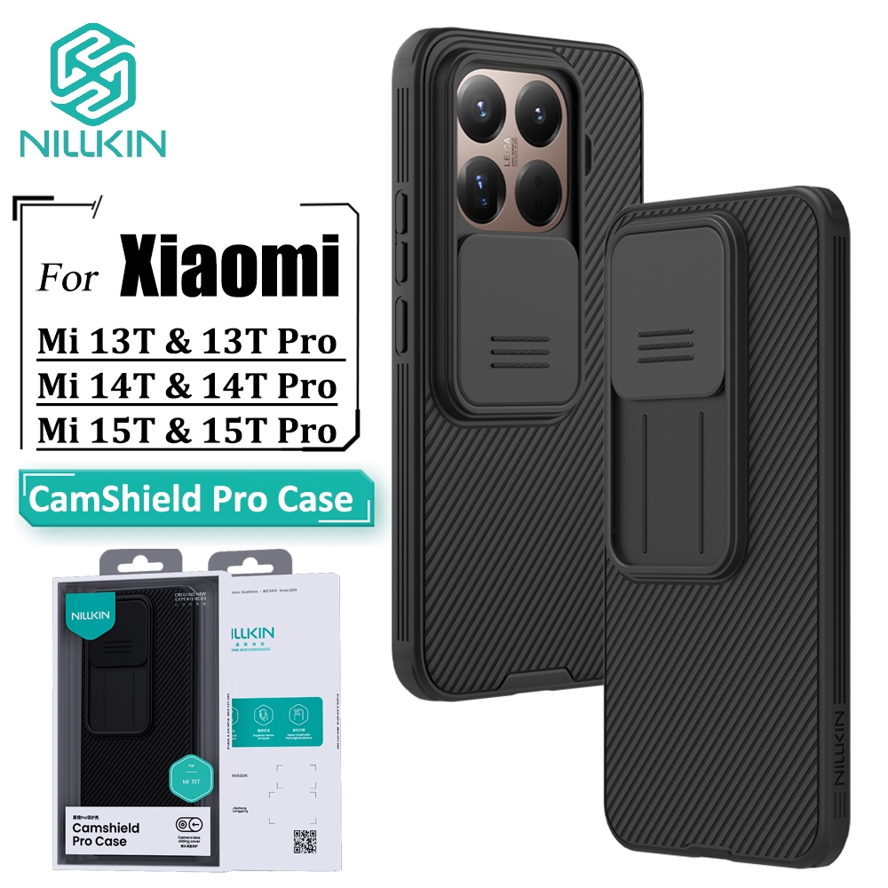 Nillkin Luxury CamShield สําหรับ Xiaomi 15T Pro 14T Pro 13T Pro กรณีกล้อง Slider Frosting กันกระแทกป