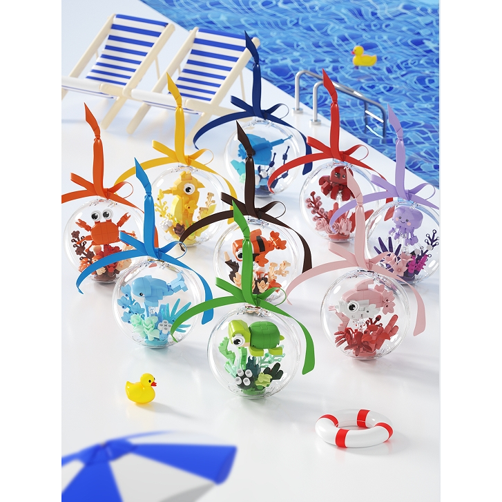 DIY Ocean Ball สองโหมดจอแสดงผลบล็อกตัวต่อของเล่นของขวัญ