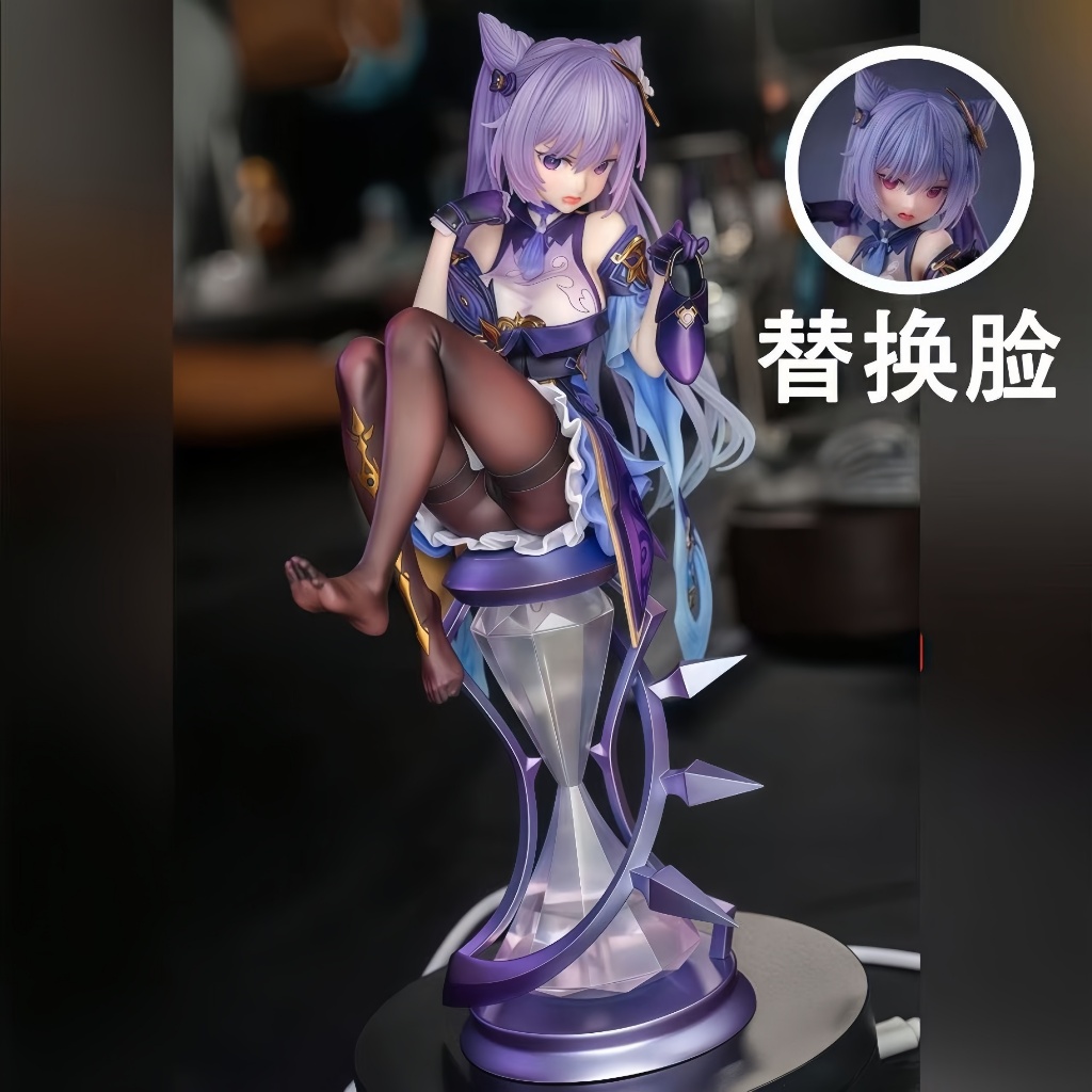 25ซม.อะนิเมะGenshin Impact Keqingสองหน้าAction Figure PVCของเล่นSttusตกแต่งเดสก์ท็อปเครื่องประดับแฟน