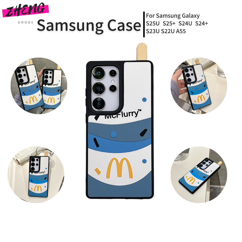 McFlurry รูปร่างสําหรับ Samsung S25U S25 + เคสโทรศัพท์ S24Ultra S25 A55 กันกระแทก 3D เคสโทรศัพท์สําห