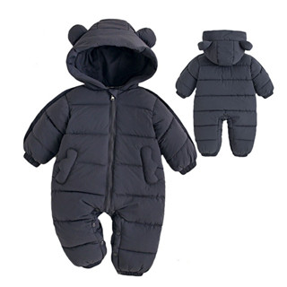 ฮู้ดี้เด็กฤดูหนาว สีดำทอง ผ้าฝ้าย กันลม ใส่สบาย อุ่นกาย