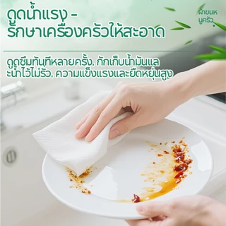 【8 ห่อ】Royo Panda กระดาษเช็ดครัวแบบติดผนังถอดได้ ซึมซับน้ำมันและน้ำได้ดี 2 ชั้น 400 แผ่น 230*195มม