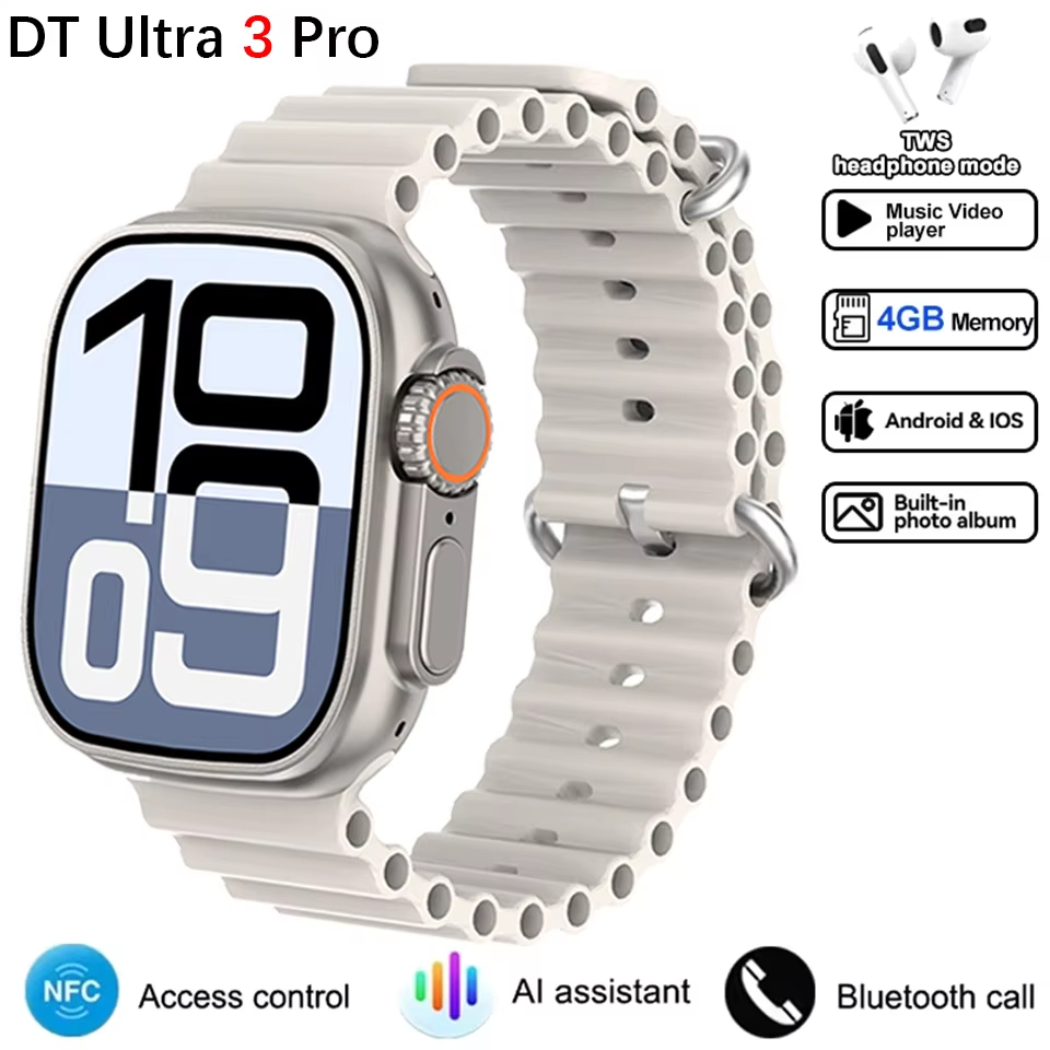 DT Ultra 3 Pro Smartwatch หน้าจอ Amoled 4GB MP3 MP4 เครื่องเล่นบลูทูธเครือข่าย Sharing APP Store สมา