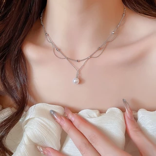 Dreejew สร้อยคอหลายสไตล์สําหรับผู้หญิง,แฟชั่นอินเทรนด์ออกแบบสารพันเครื่องประดับ (จดหมาย/โคลเวอร์/มุก/ชั้น), Dainty Statement Neck Accessories