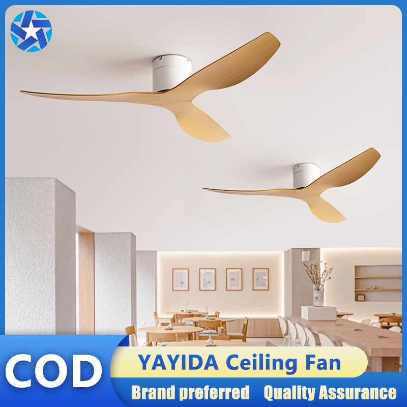 YAYIDA พัดลมเพดาน 45/52 นิ้ว เงียบ ควบคุมด้วยรีโมท ปรับความเร็วได้ 6 ระดับ ประหยัดไฟ เปลี่ยนทิศลมได้