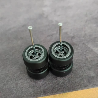 1 ชุด 9.8 มม.1/64 รถล้อ TE37 5-ใบมีดยางยาง 10 มม.Tyres ขอบสําหรับล้อร้อน/Matchbox/Domeka 1:64 รุ่นรถยนต์