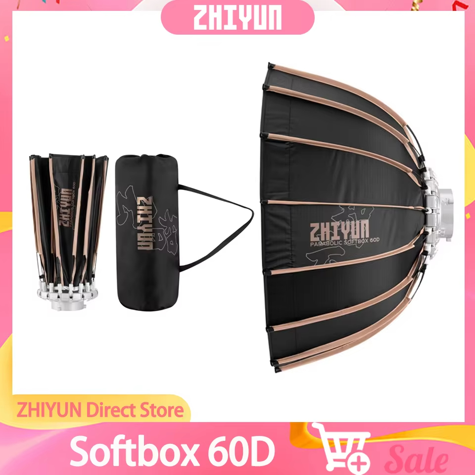 ZHIYUN Parabolic Softbox 60D Bowen Mount Video Light Diffuser สําหรับ Molus G60 X100 การถ่ายภาพอุปกร