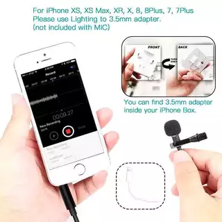 แบบมีสาย 1.5 ม. ความยาว Vlog การบันทึกสําหรับคลิปไมโครโฟน 3.5 มม. Type-C & IOS Mini Lavalier Lapel Mic