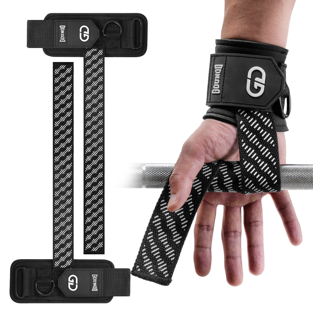 GOUNTOD Hard Pull Assist Belt - ถุงมือฟิตเนสรองพยุงข้อมือและปาล์ม เพื่อยกน้ำหนักและเพิ่มความแข็งแกร่ง