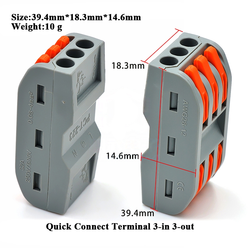 อุปกรณ์เสริมเครื่องพิมพ์ 3D ขั้วต่อสายไฟด่วน แบบ 2/3/4 เข้า 2/3/4 ออก - รูปที่ 2