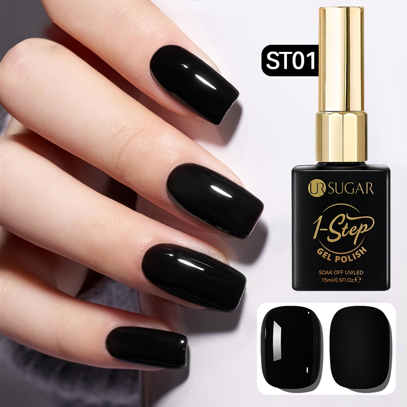 UR SUGAR 7ml 15ml สีขาวสีดําเล็บเจล Soak Off UV Gel Polish แต่งเล็บ