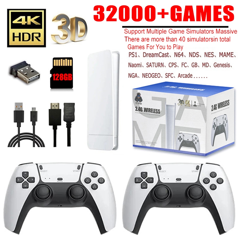 X2L เครื่องเกมคอนโซลวิดีโอเกม 4K HD 50000+ เกม 2.4G รีโมทคอนโทรลไร้สาย Retro เกมมือถือ Gaming Sticks