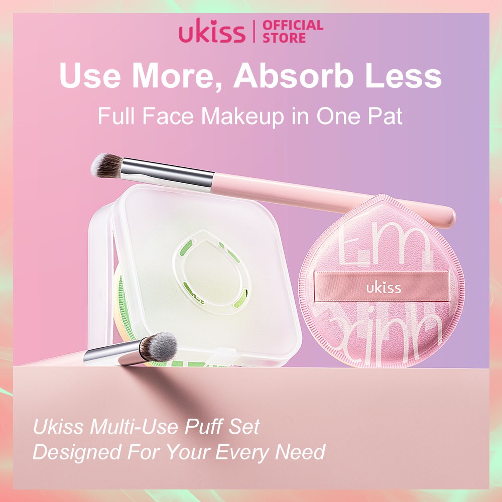 Ukiss Multi-Function Sponge Set 3-in-1 Applicator Foundation + Blush + Contour ประกอบด้วย 1pcs Stora
