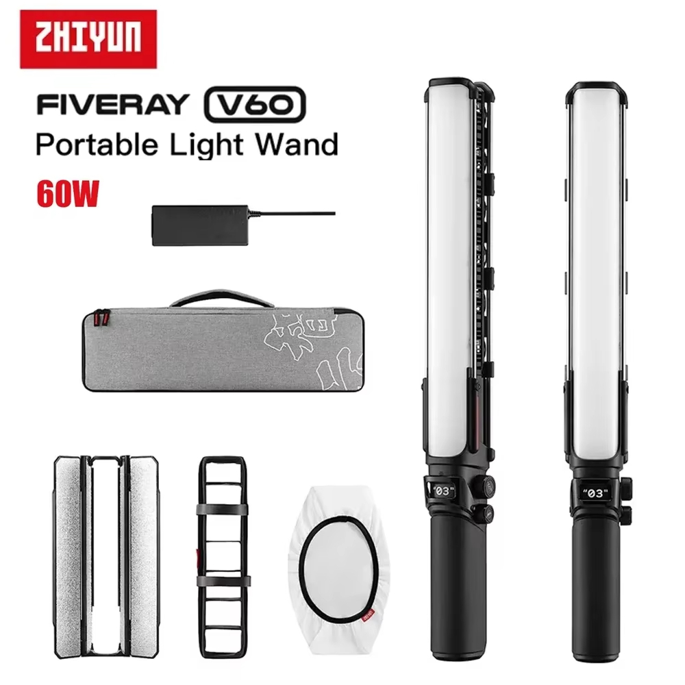 ZHIYUN FIVERAY V60 มือถือแบบพกพา LED Light Wand Combo 60W Dual สีอุณหภูมิ Stick สําหรับภาพถ่ายการถ่า