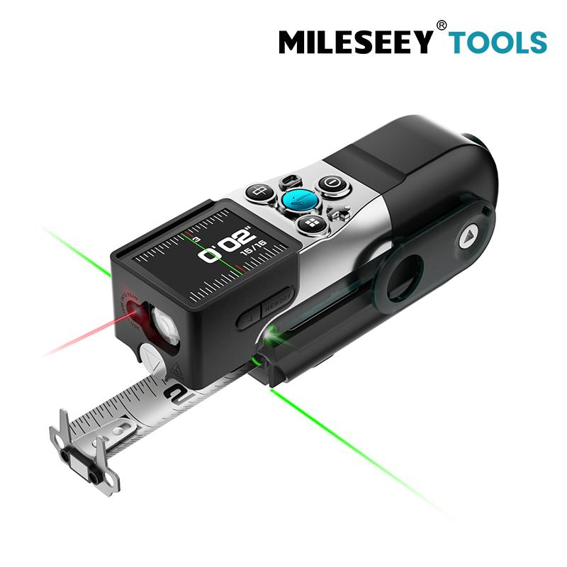Mileseey XTAPE1 เทปวัดดิจิตอลพร้อมเลเซอร์, เครื่องมือวัดเทปที่แม่นยําระดับมืออาชีพพร้อมการอ่านดิจิตอลทันที, เลเซอร์ Aligning สีเขียว, ใบมีดแบบถอดเปลี่ยนได้, APP Sync
