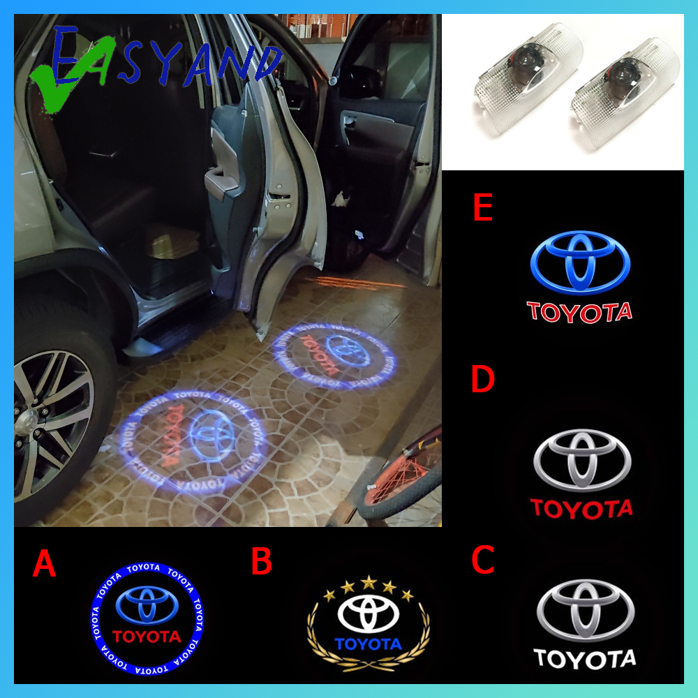 EASYAND 2 ชิ้น LED ประตูต้อนรับสําหรับ Toyota Camry Estima Fortuner Prius HD โลโก้โปรเจคเตอร์โคมไฟภา