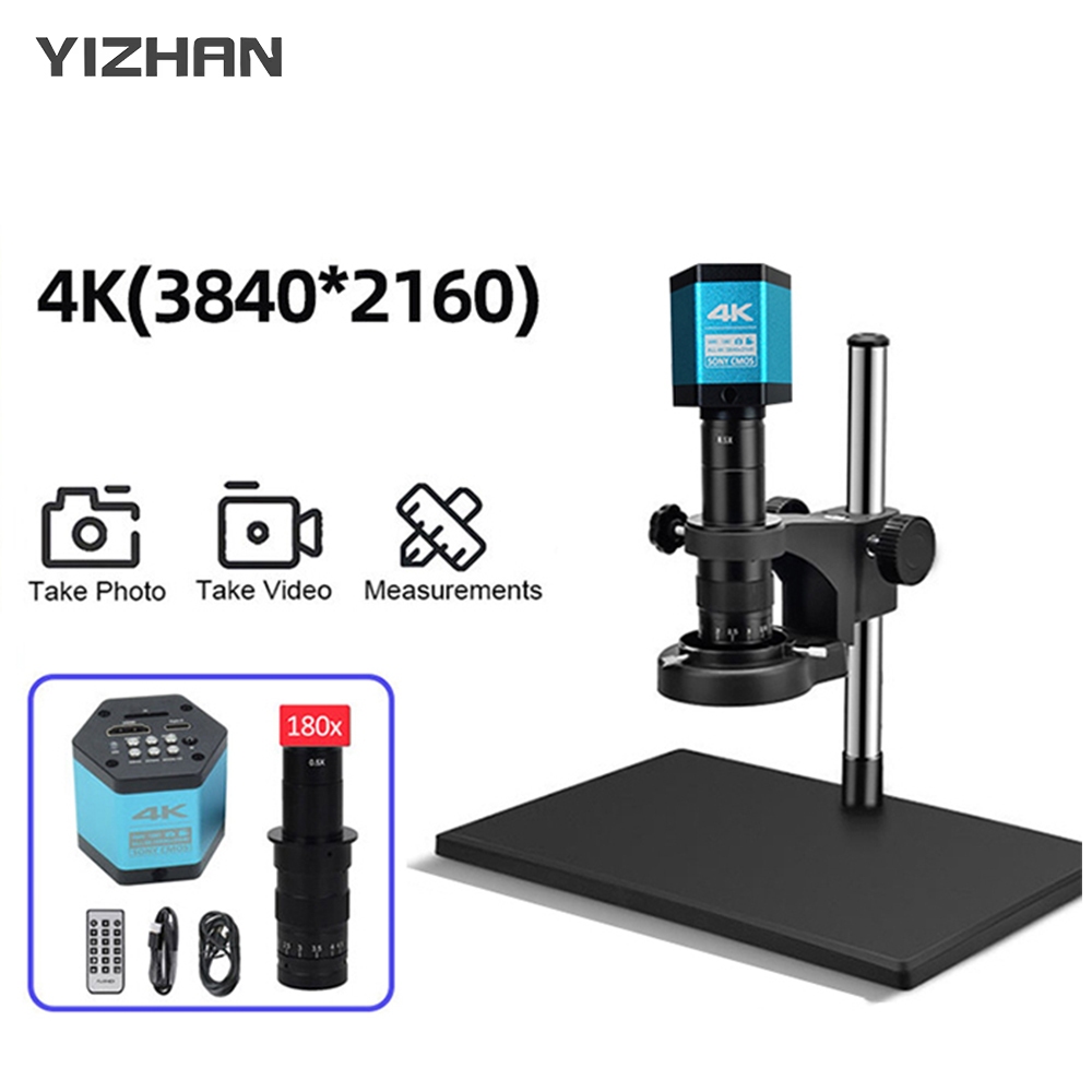 YIZHAN HDMI 4K 2160P 3840*2160 กล้องจุลทรรศน์ไฟฟ้าสําหรับบัดกรีกล้องจุลทรรศน์ชุดกล้องจุลทรรศน์ดิจิตอ