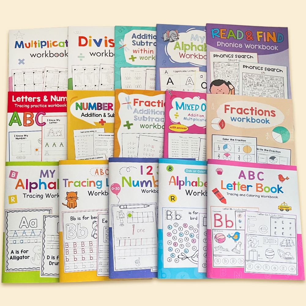 ภาษาอังกฤษ 26 ตัวอักษร Tracing สมุดคัดลายมือสําหรับเด็กก่อนวัยเรียน Early Education การเรียนรู้ตัวอักษร Tracing ระบายสีและอ่านหนังสือห้องเรียน Home School Workbook