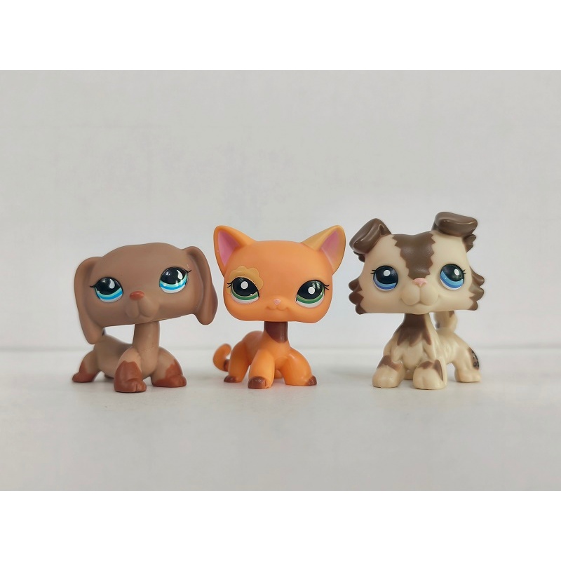 3 ชิ้น/ล็อต LPS รูปแมวสุนัข #518#1643 Littlest Pet Shop ของเล่นเด็ก