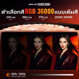 ZHIYUN Molus X100 RGB Video Light, 100W ถ่ายรูป ไฟสตูดิโอ ถ่ายคลิป ไลฟ์สด ไฟแต่งหน้า เติมแสง ไฟถ่ายวิดีโอระดับมืออาชีพ สำหรับวิดีโอ led ภาพ