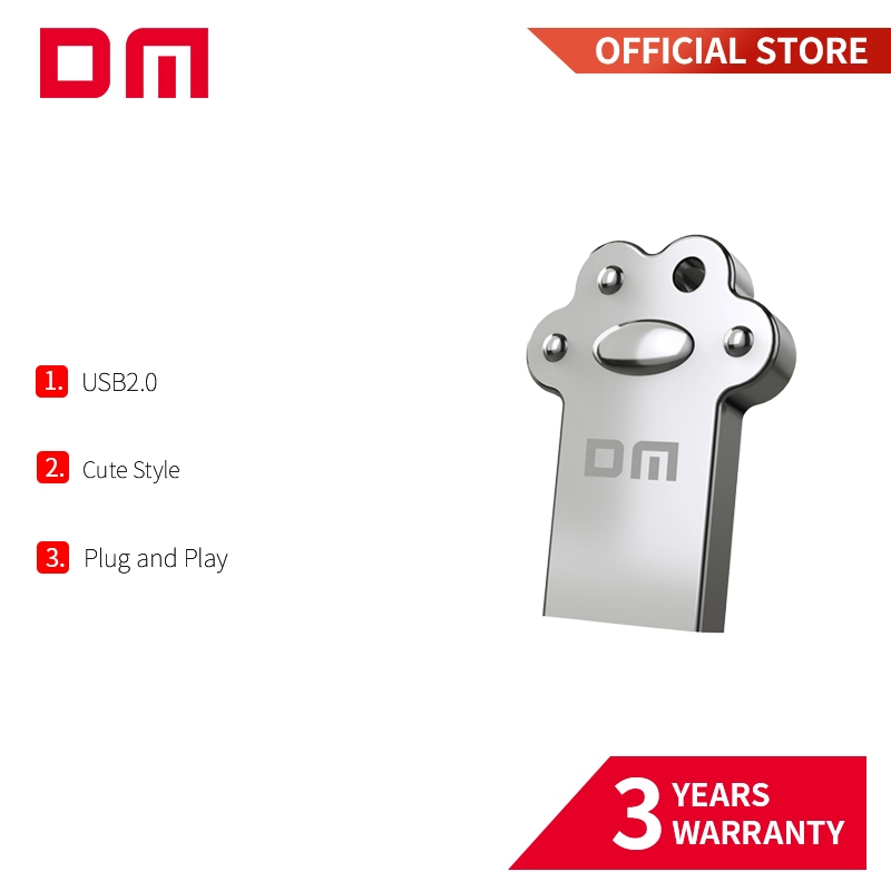 DM PD245 แฟลชไดรฟ์โลหะ USB 2.0 | ทนทานทุกโลหะ ปลั๊กแอนด์เพลย์