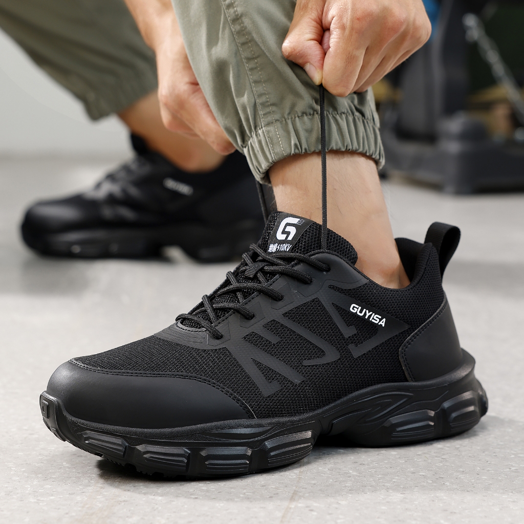 GUYISA รองเท้าเซฟตี้ หุ้มฉนวนกันทุบ และป้องกันการเจาะ รองเท้าทํางาน